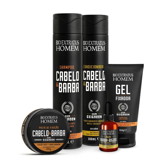 Kit Cabelo e Barba Linha Completa -Pasta de Fixacao-